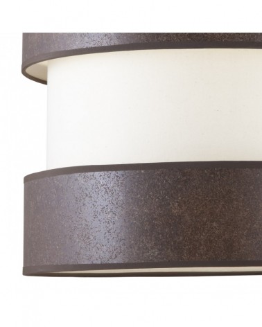 Double pendant lamp, 1x60W E27 shade, rustic-modern style, rust brown and beige finish