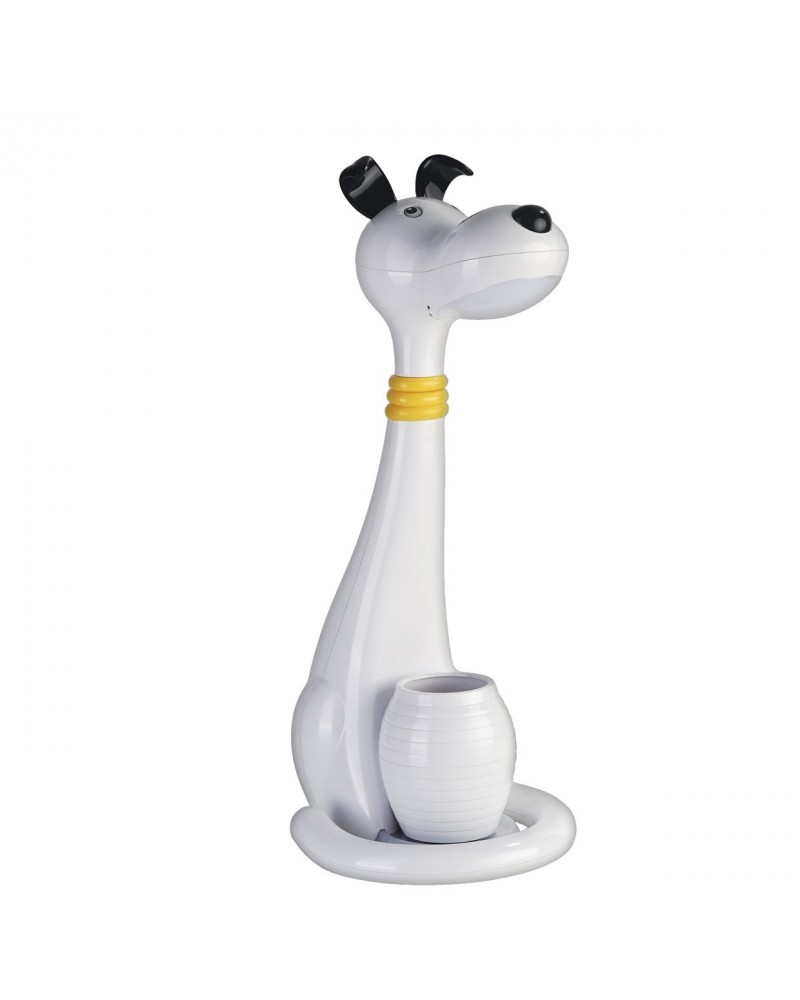 Children's table lamp, white dog, LED 6W, with CCT regulator and light intensity