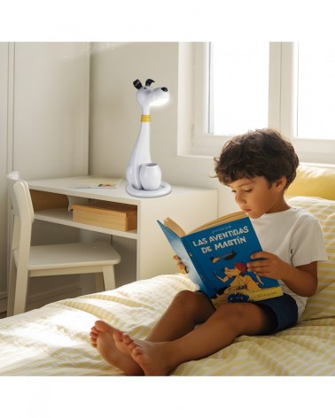 Lámpara infantil de mesa perro blanco LED 6W con regulador de CCT e intensidad de  luz