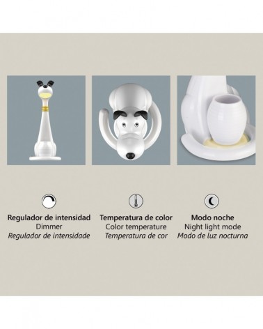 Children's table lamp, white dog, LED 6W, with CCT regulator and light intensity