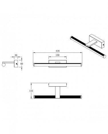 Aplique baño 42cm LED 10W blanco 1000Lm 4000K