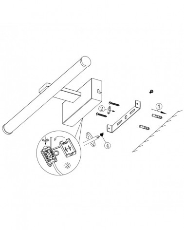 Bathroom wall light 42cm LED 10W brass 1000Lm 4000K
