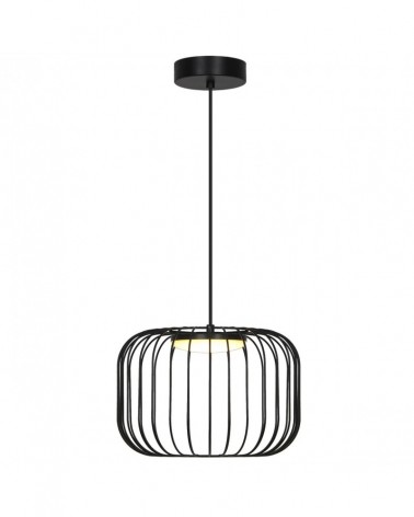 LED 9W 500Lm metal rod pendant lamp, black 3000K