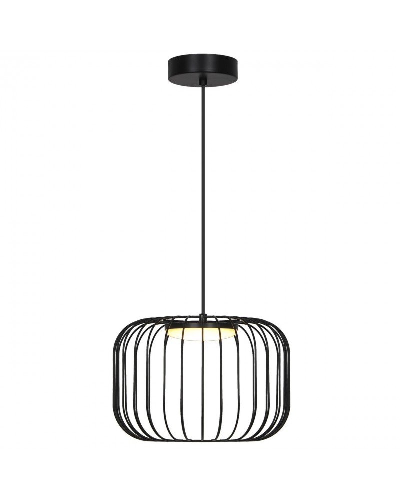 LED 9W 500Lm metal rod pendant lamp, black 3000K