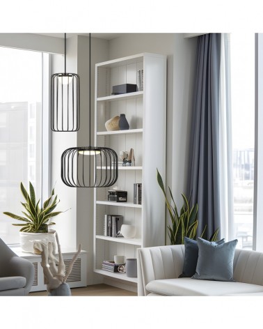 Lámpara colgante de varillas metálicas LED 9W 500Lm color negro 3000K