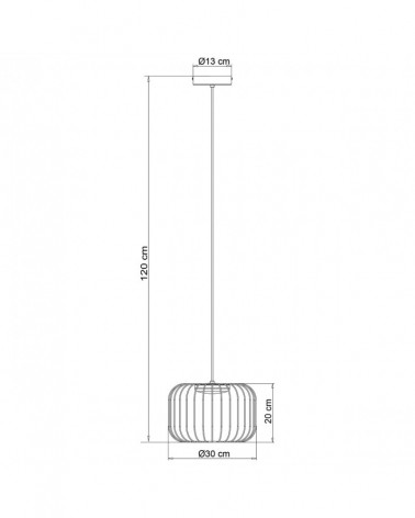 Lámpara colgante de varillas metálicas LED 9W 500Lm color negro 3000K