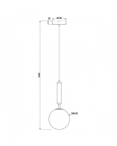 Lámpara colgante minimalista con esfera de cristal 1x30W G9 acabado latón