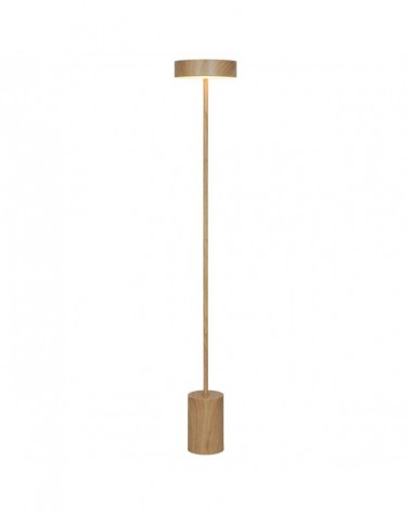 Lámpara de pie elegante LED 12W acabado madera 1000Lm 4000K