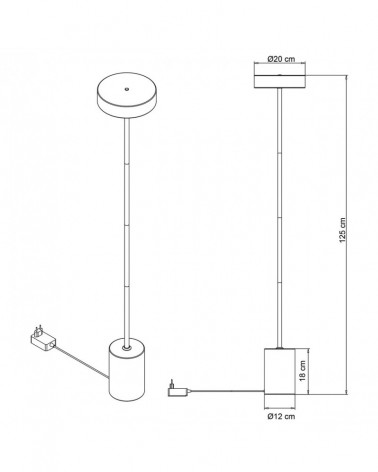 Elegant LED floor lamp 12W wood finish 1000Lm 4000K