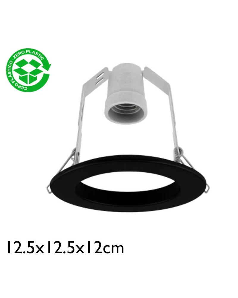 Recessed reflector ring R80 thread E27 steel with ceramic lamp holder