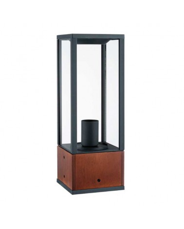 Black and wood outdoor beacon IP44 E27 max 60W