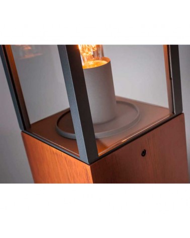 Black and wood outdoor beacon IP44 E27 max 60W