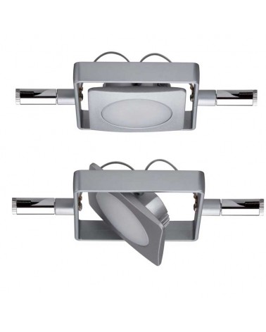 Sistema de cable cromado mate marco cuadrado LED 4x4W  230/12V DC