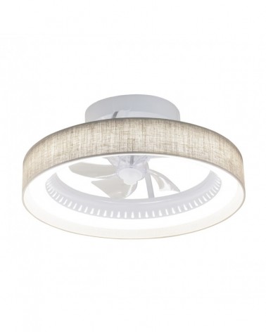 40W Ø50cm Ceiling Fan LED Ceiling Light CCT Remote Control Adjustable Light Temperature Linen Finish