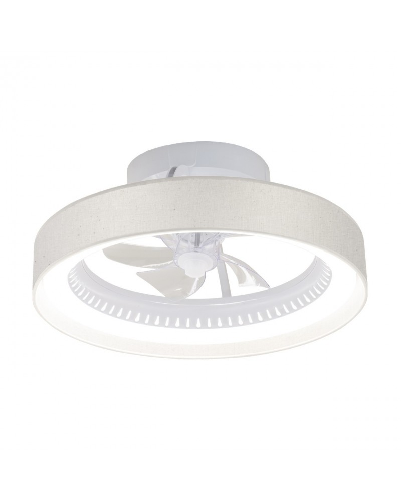 40W Ø50cm Ceiling Fan LED Ceiling Light CCT Remote Control Adjustable Light Temperature White Fabric Finish