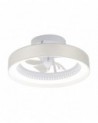Ventilador de techo  40W Ø50cm plafón LED CCT control remoto temperatura luz regulable acabado tela blanca