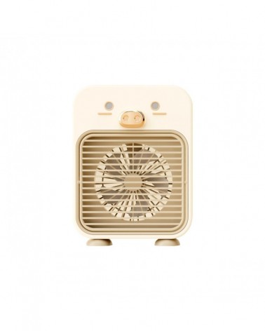 Mini ventilador portátil 3W modo humificador batería recargable posición y velocidad regulables acabado arena