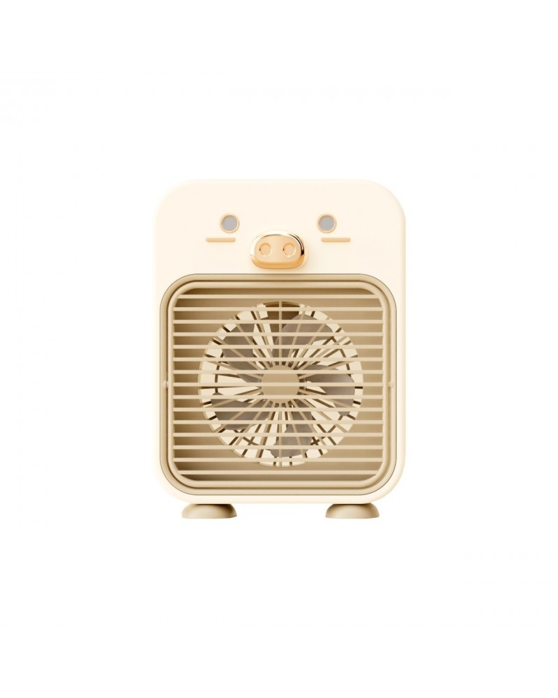 Mini ventilador portátil 3W modo humificador batería recargable posición y velocidad regulables acabado arena