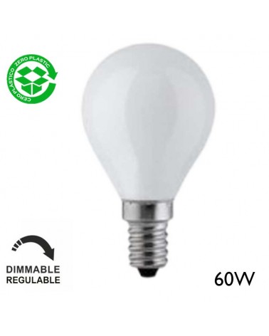 Bombilla esférica opal 60W 230V E14