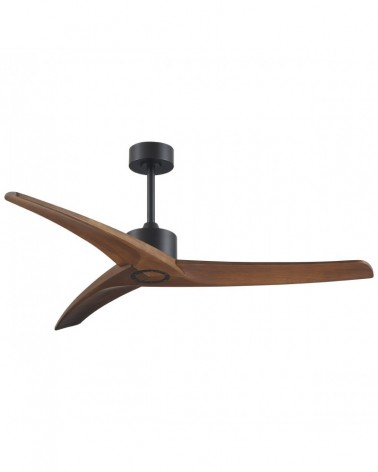 Mid-Century Modern style ceiling fan without light, 40W Ø132cm DC motor, natural wood finish