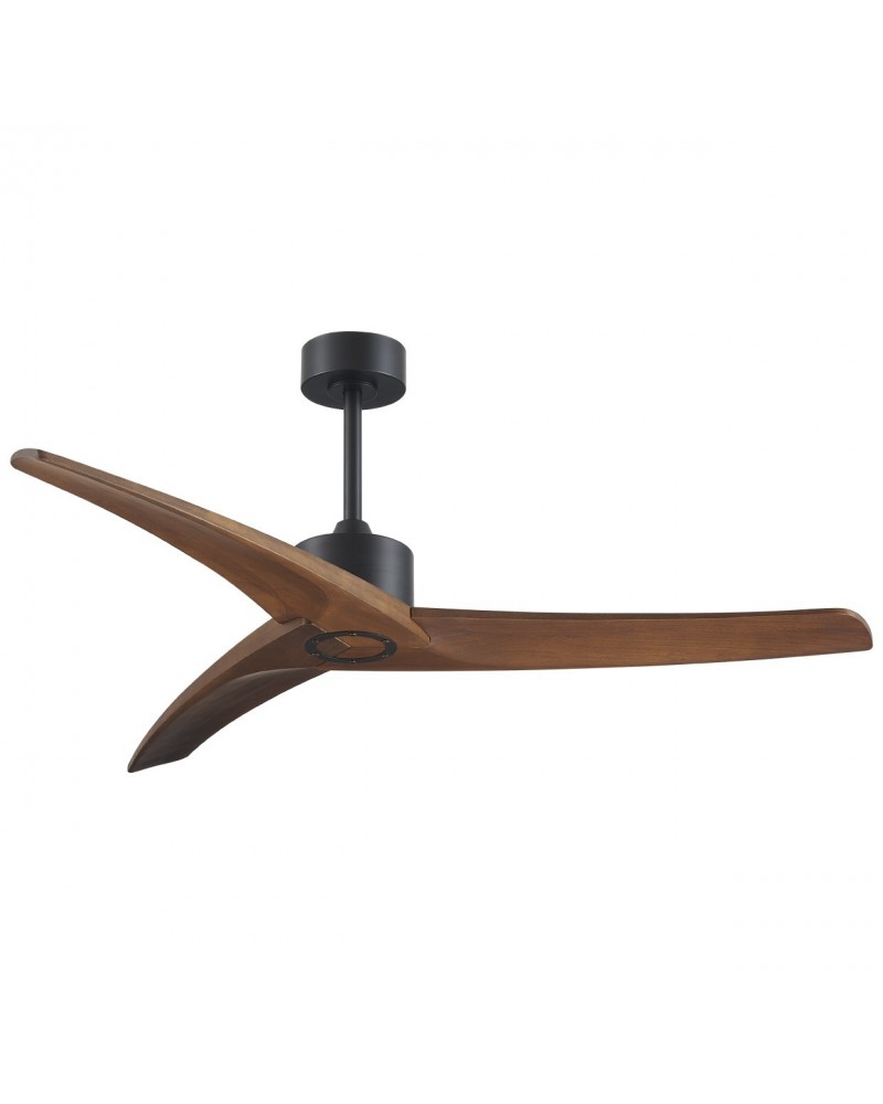 Mid-Century Modern style ceiling fan without light, 40W Ø132cm DC motor, natural wood finish