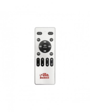 Ventilador de techo líneas ligeras y elegantes 30W Ø132cm motor DC y LED 18W acabado negro y madera