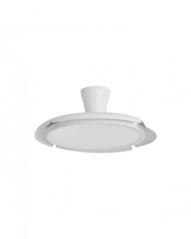 30W ceiling fan with retractable blades, 36W 8060Lm dimmable LED ceiling light, white finish