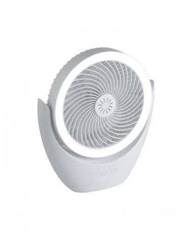 Ventilador portátil 4W con gancho para colgar LED 3W y batería recargable 200Lm 6000K 3 velocidades