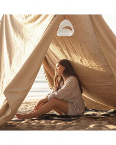 4W Portable Fan with Hanging Hook, 3W LED and Rechargeable Battery, 200Lm 6000K, 3 Speeds