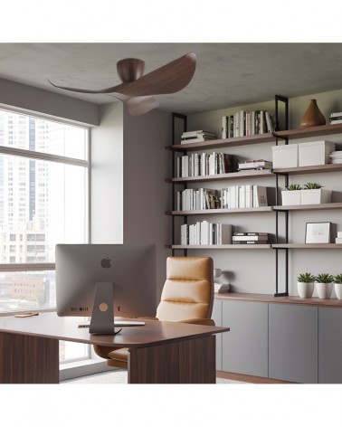 Stylish ceiling fan 30W Ø97cm DC motor adjustable without light in dark wood finish