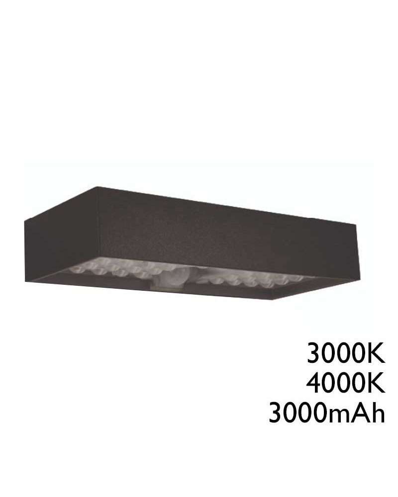 Aplique solar LED 6W IP64 3000K 4000k antracita RAL 9005 con sensor de movimiento batería larga duración 3000 mAh