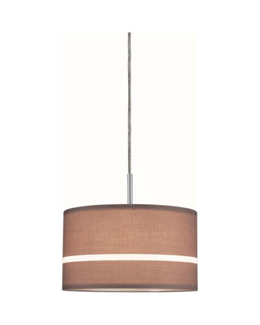 Brown fabric lampshade for DecoSystems track pendant lamp