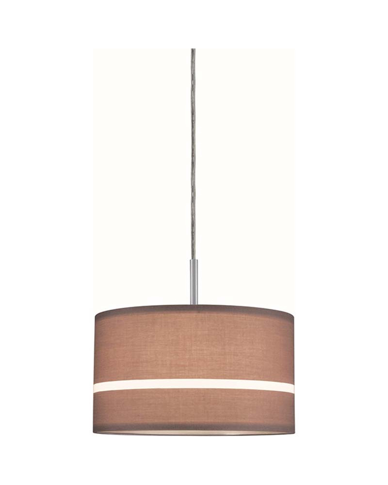 Brown fabric lampshade for DecoSystems track pendant lamp