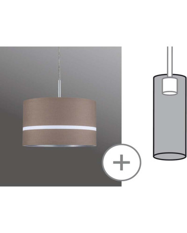 Pantalla de tela marrón para lámpara colgante de carril DecoSystems
