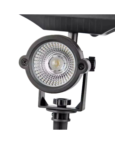 Pincho de exterior con placa solar LED negro 3000K 5W IP65