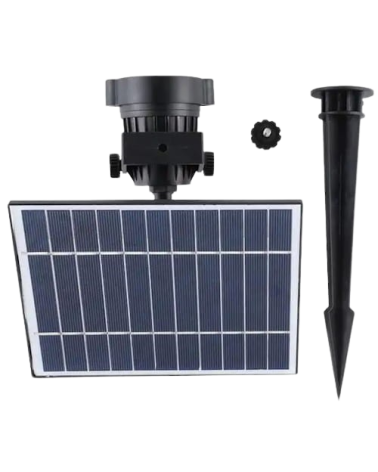 Pincho de exterior con placa solar LED negro 3000K 5W IP65