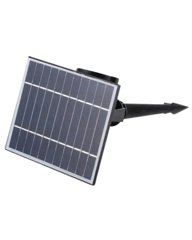 Pincho de exterior con placa solar LED negro 3000K 5W IP65