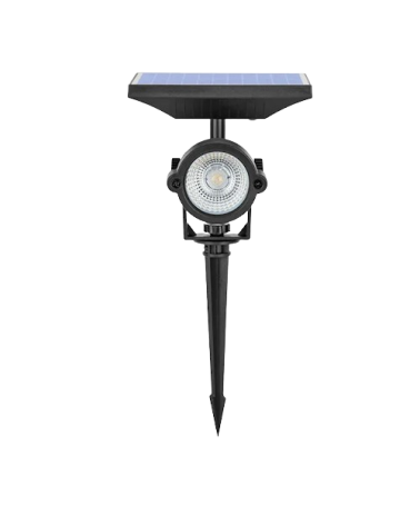 Outdoor spike with black LED solar panel 3000K 5W IP65