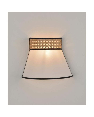 Wall light with cotton and wicker shade E14 60W