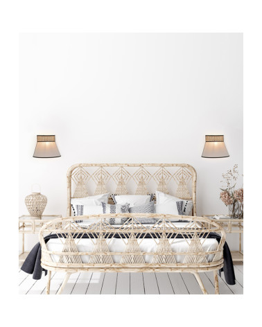 Aplique de pared pantalla de algodón y mimbre E14 60W