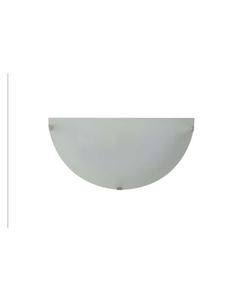 Aplique de pared 12cm semicircular de cristal esmerilado E27 60W max.