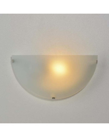 Semicircular 12cm frosted glass wall light E27 60W max.
