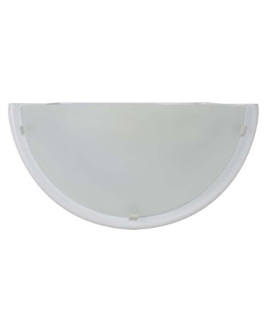 Aplique de pared 14cm semicircular de cristal esmerilado E27 60W max.