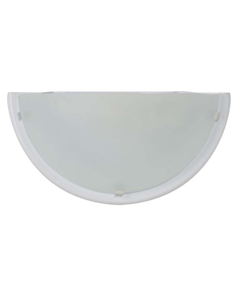 Aplique de pared 14cm semicircular de cristal esmerilado E27 60W max.