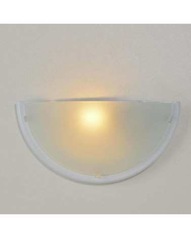 Semicircular 14cm frosted glass wall light E27 60W max.
