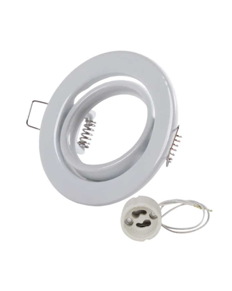 Aro ojo de buey downlight redondo empotrable acero 9,5 cm. GU10 blanco mate, negro y niquel
