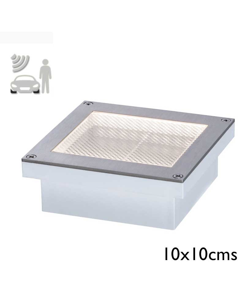 Empotrable de suelo Solar LED 1,5W IP67 acero inox. 3000K sensor movimiento