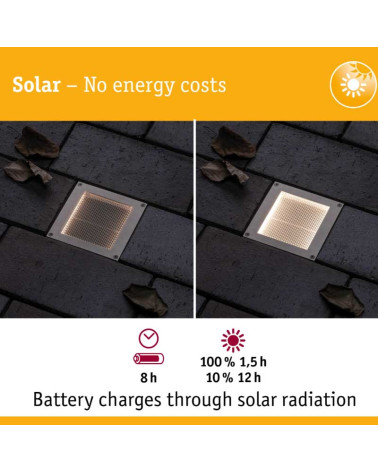 Recessed Solar LED 1,5W IP67 stainless steel. 3000K motion sensor