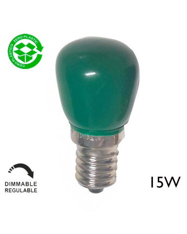 Bombilla pebetero verde E14 15W