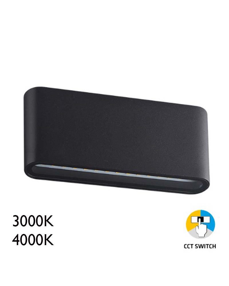 Aplique de exterior IP65 negro LED 12W CCT de aluminio